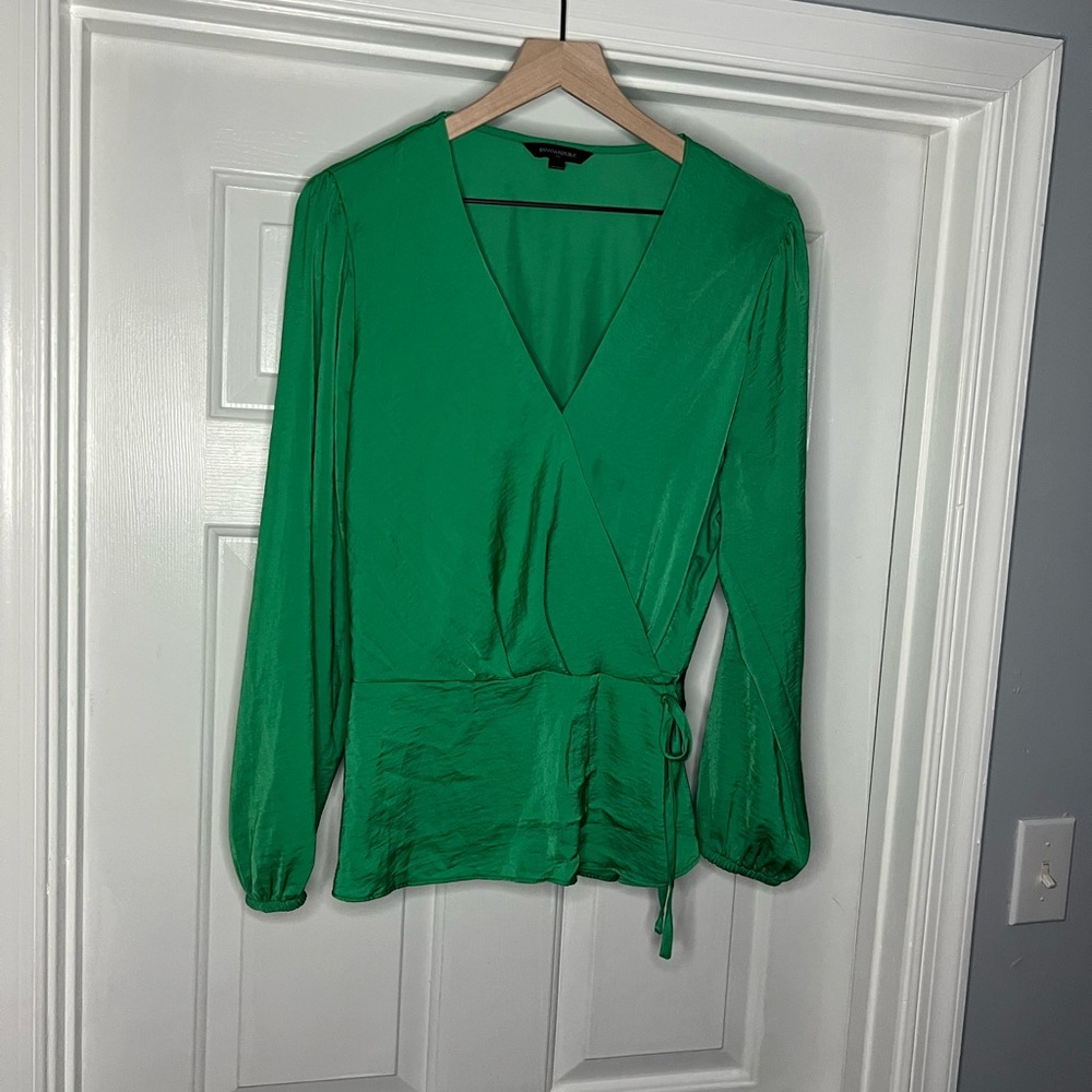 Green Wrap Blouse